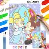 Mickey and Minnie Cinderella Oil Paint by Numbers Painting Kit Handmade Diy Home Decoration Gift