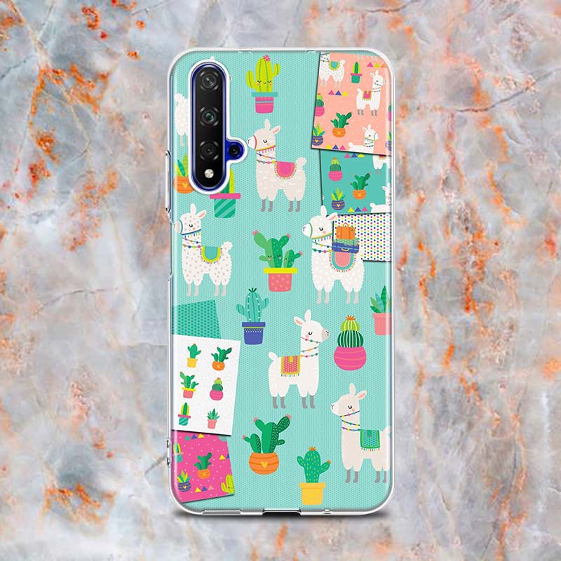 Llama Alpacas Animal Silicone Cover For Honor 20 20S 20E 8 8A Prime 8X MAX 8C 8S 7A 7C 7S Pro Phone Case