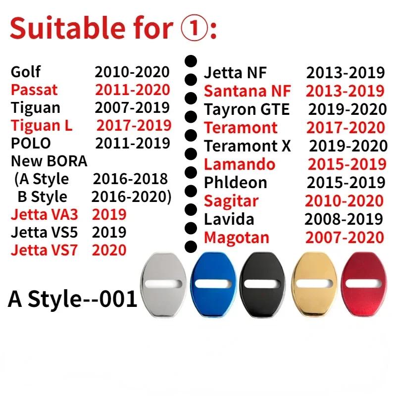 Dla VOLKSWAGEN VW 4 szt. Aluminiowe Nakładki na Zamki Drzwi Samochodowe Naklejki Ochronne dla Volkswagen Passat Touareg Tiguan Golf Bora Jetta