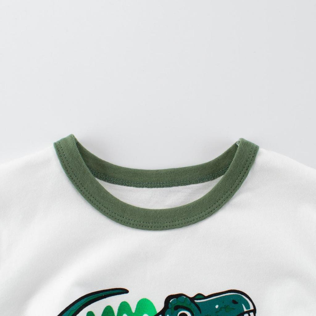 Kid's Short-Sleeve Dinosaur T-shirt - 2025 Summer Korean Style Cartoon Top