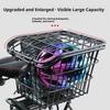Metal Bike Rear Basket with Integrated Rear Light Bicycle Storage Seat Rack Large Capacity Cycling Rear Frame Shelf
