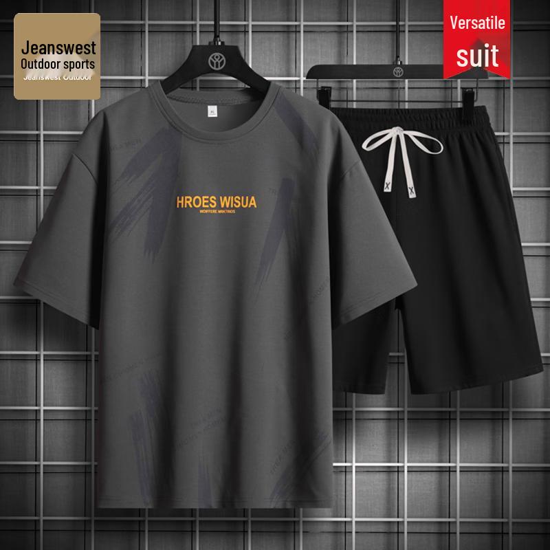 

Jeanswest Men s Summer Plus Size Outdoor Casual Two-Piece Set 5XL