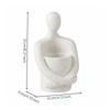 Seated Figure Planter with Attached Bowl Sculptural Abstract Human Compact for Indoor