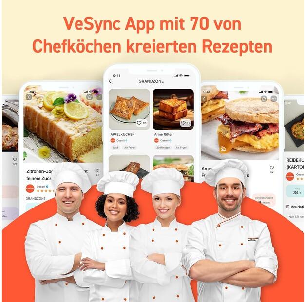 Фритюрница Cosori Dual Blaze Twin Fry 10l schwarz/silber (CAF-TF101S-AEU)