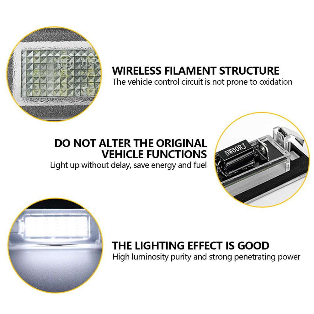 Car License Plate Light For Fiat Ducato Citroen Jumper Peugeot Boxer 2006-2020 Lancia Ypsilon 2003-2011 Universal Fit Waterproof