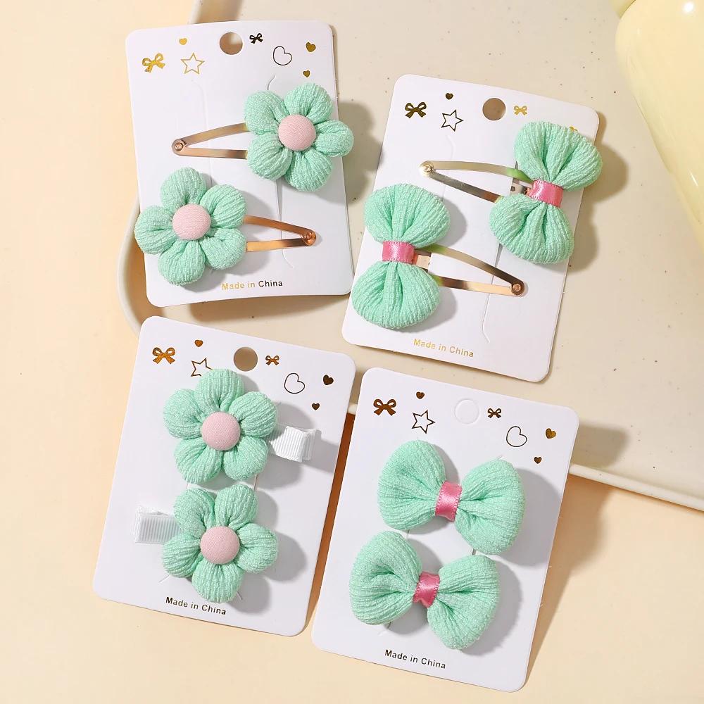 

8 Piece Set Children s Cute Fabric Flower Pair Clip Hair Accessories Girl Hairpin Temperament Clip Baby Headdress