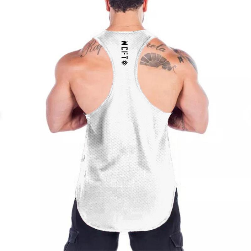 Muscleguys Fitnessstudio Tanktops Herren Bodybuilding Ärmelloses Shirt Sommer Netz Schnelltrocknend Atmungsaktiv Y-Rücken Muskel Westen Fitness Sport T-Shirts