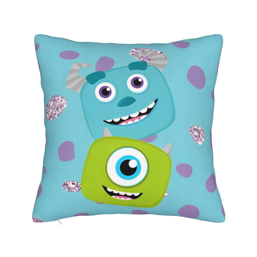 Mike Wazowski Monsters University Square Pillow Case Monsters Inc Cushion Covers Zipper Decorative Pillowcase for Sofa xcm