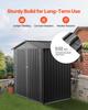1860 X 1210 X 1841 Mm Metal Garden Shed, Outdoor Storage Shed with Lockable Doors & 4 Louver Vents, Peak Roof Metal Sheds Outdoors Storage, Storaged
