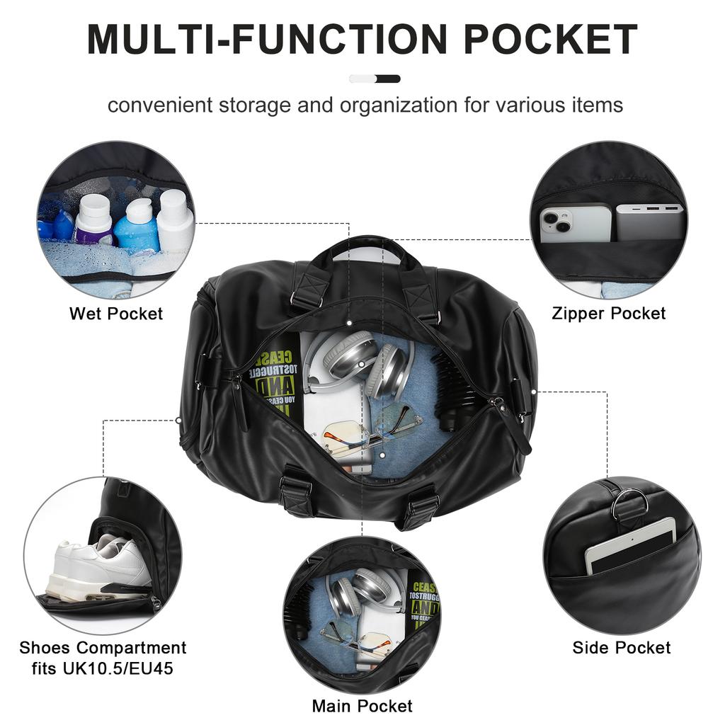 Airplane Travel Bag Shoulder Bag Men's Travel Leisure Bag Waterproof Function and Shoe with Compartment for Man's Fitness Bag