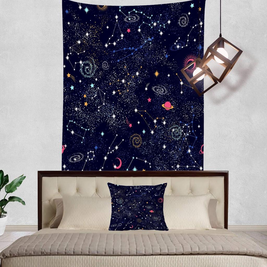 Space Tapestry,Space Pattern Science Stars in Galaxy Wall Hanging Large Tapestry Psychedelic Tapestry Decorations Bedroom Living