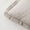 Decorative Linen Fringe Throw Pillow Cover Boho Farmhouse Cushion Cover with Tassels Soft Accent Pillowcase for Living Room Home