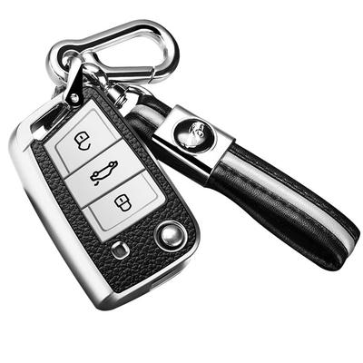 VW Dedicated Smart Key Case, Key Cover, Key Holder, Stylish, Textured, Luxury, Compatible with