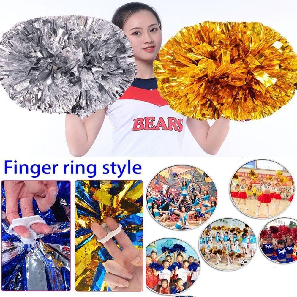 Multicolors Kids Game Pom Poms 25cm Cheering Ball Dance Party Concert Decorator