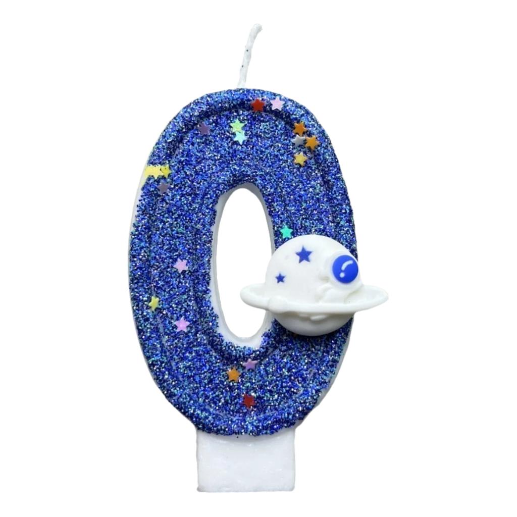 Numbers 0-9 Birthday Candle Spaceship Cake Decoration Candles for Party Commemoration Day Table Home Room Decor Accessories
