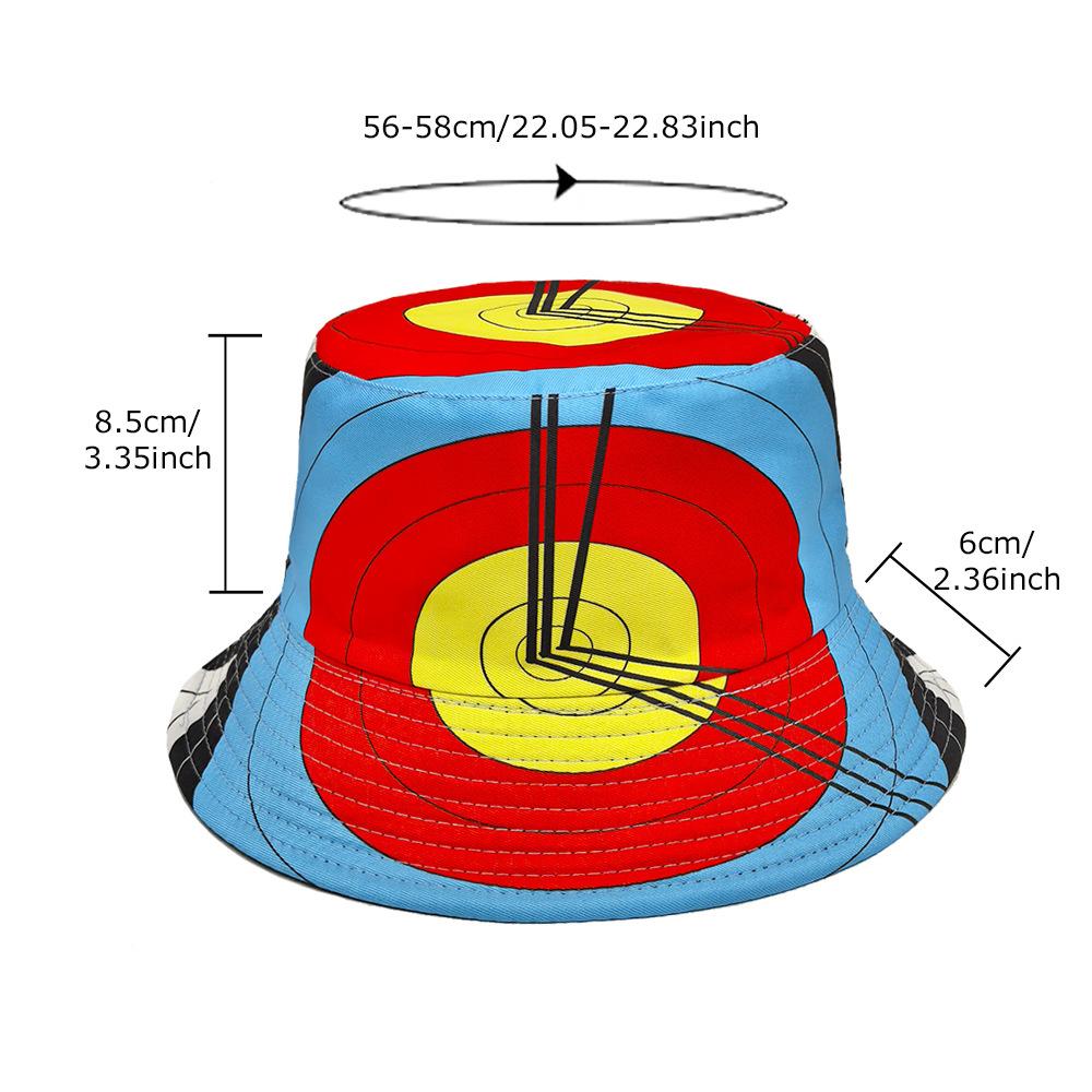 Target Bucket Hat Bow And Arrow Printing Fisherman Hats Double Sides Panama Cap For Men Women Caps Sun Outdoor New Styles
