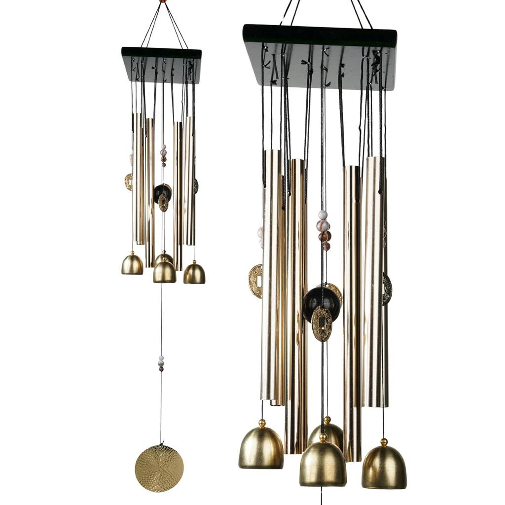 Wind Chime | Wind Chimes for Balcony | Wind Chimes for Home Positive Energy | Home Decoration(Golden,Pipe & Hanging Bells)