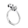 Nuovo anello in argento 925 mini Snoopy Natale diamante rosa orchidea d'amore alla moda gioielli di alta gamma da donna