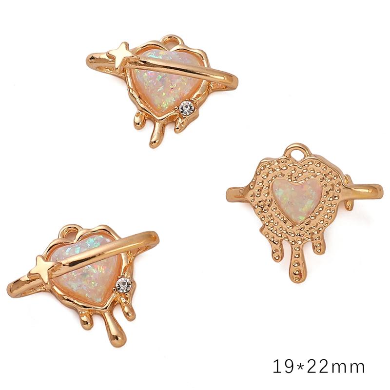 Γούρι Κράματος Διαμαντιού Καρδιά Αστέρι Φεγγάρι Μενταγιόν Κολιέ Βραχιόλι Σκουλαρίκια Αξεσουάρ Κοσμημάτων DIY