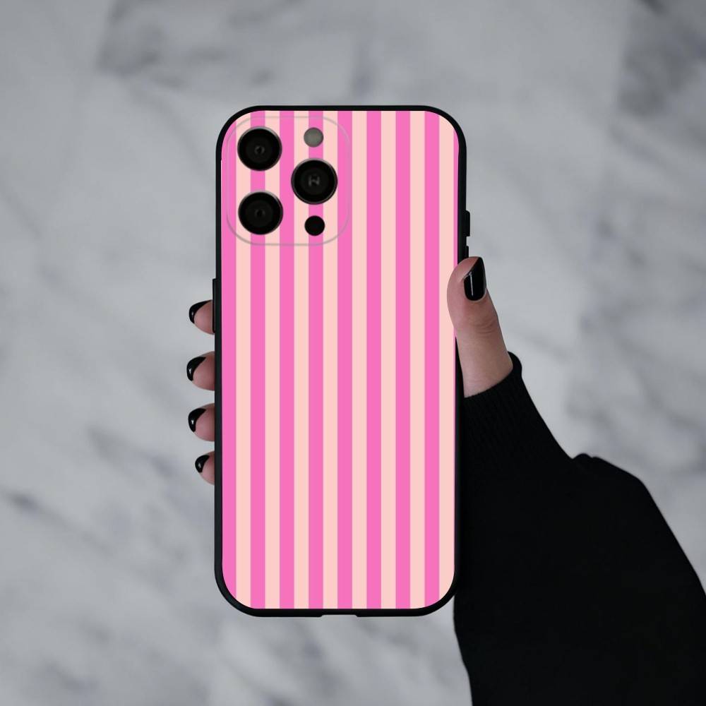 S-Striped Color-Blocking Art P-Pattern  Phone Case For iPhone 17pro,16,15,14,13,12,11 Plus,Pro Max,XS,Soft Silicone Black Cover