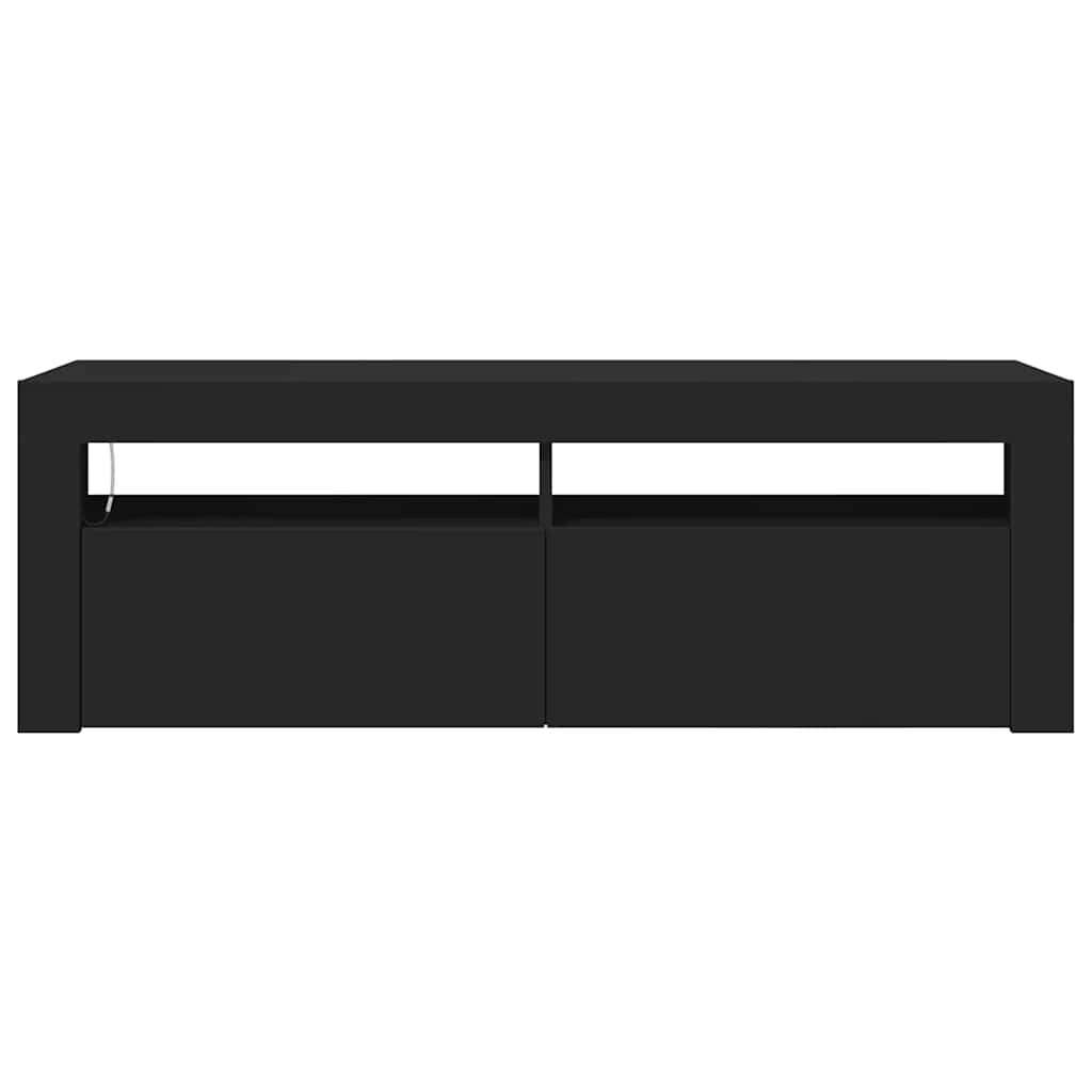 TV Stand with LED Lights Black 120 X 35 X 40 Cm