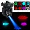 DMX-512 Mini Moving H-ead Light 8 Colors Changing LEDs Stage Light with Shapes Automatic
