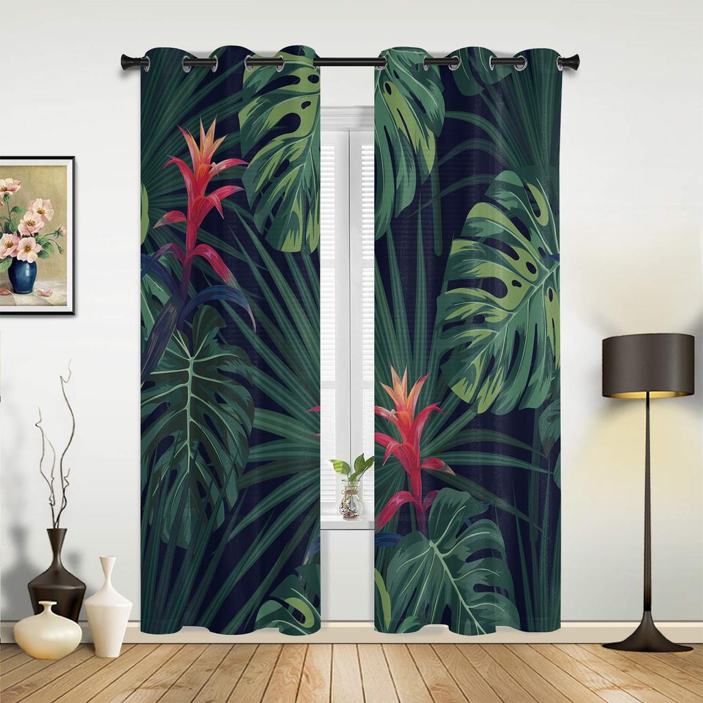 Red Oriental Ethnic Flowers Retro Curtains Bedroom Living Room Drapes Kitchen Children Window Curtain Home Decor Made Of Polyester Sitting Treatment