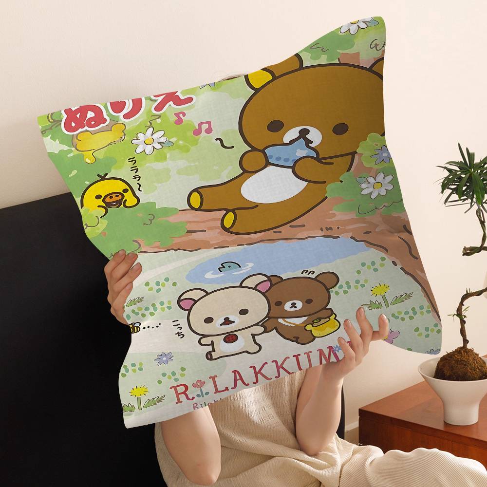 Cartoon R-Rilakkuma Cushion Cover Pillow Cover Decor Pillowcase Printed Cushion Case For Couch