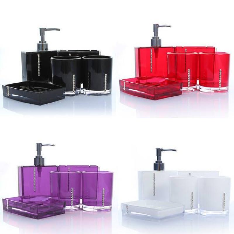 Accessories Pcs 5 Bathroom Multicolors Acrylic Diamondmounted Sets Shining