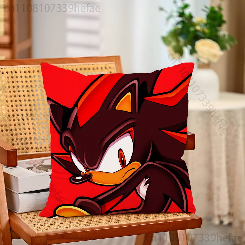 Shadow The HHedgehog Throw Pillow Case For 45x45cm55x55cm30x30cm For Home Bedroom Decoration And Protector