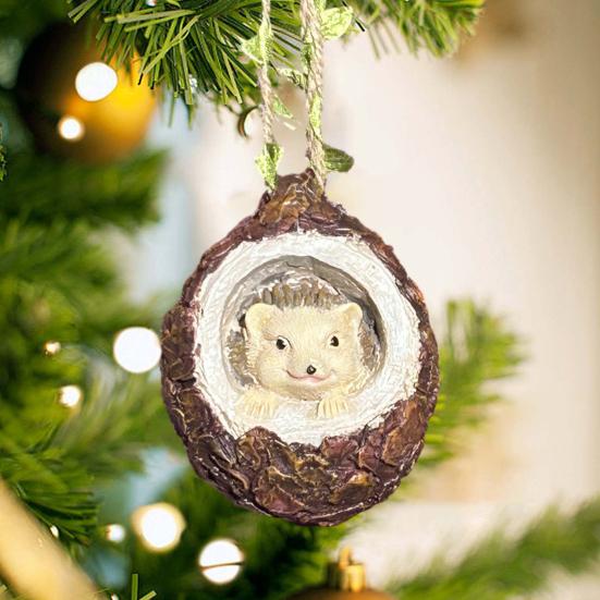 Little Hedgehog Ornament Cartoon Design Resin Craft Garden Statue Outdoor Indoor Balcony Flower Bed Patio Decoration