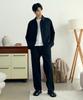 MINDBRIDGE [Couture] One-Puck Relaxed Fit Check Texture Seersucker Elastic Waist Pants