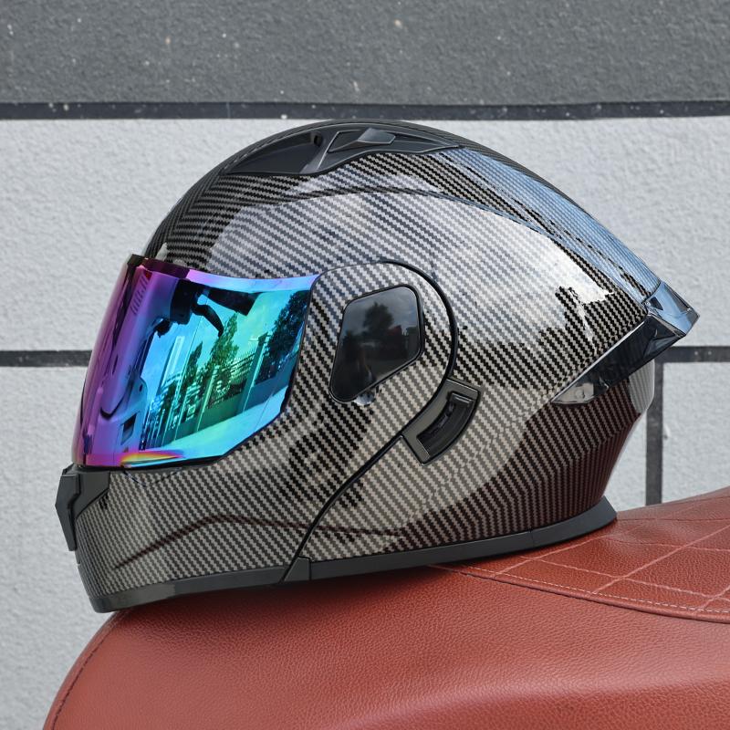 103-ORZ-Motorcycle Helmet, Men's and Women's Open Face Helmet, Dual Mirror, Summer Full Face Helmet, Four Seasons