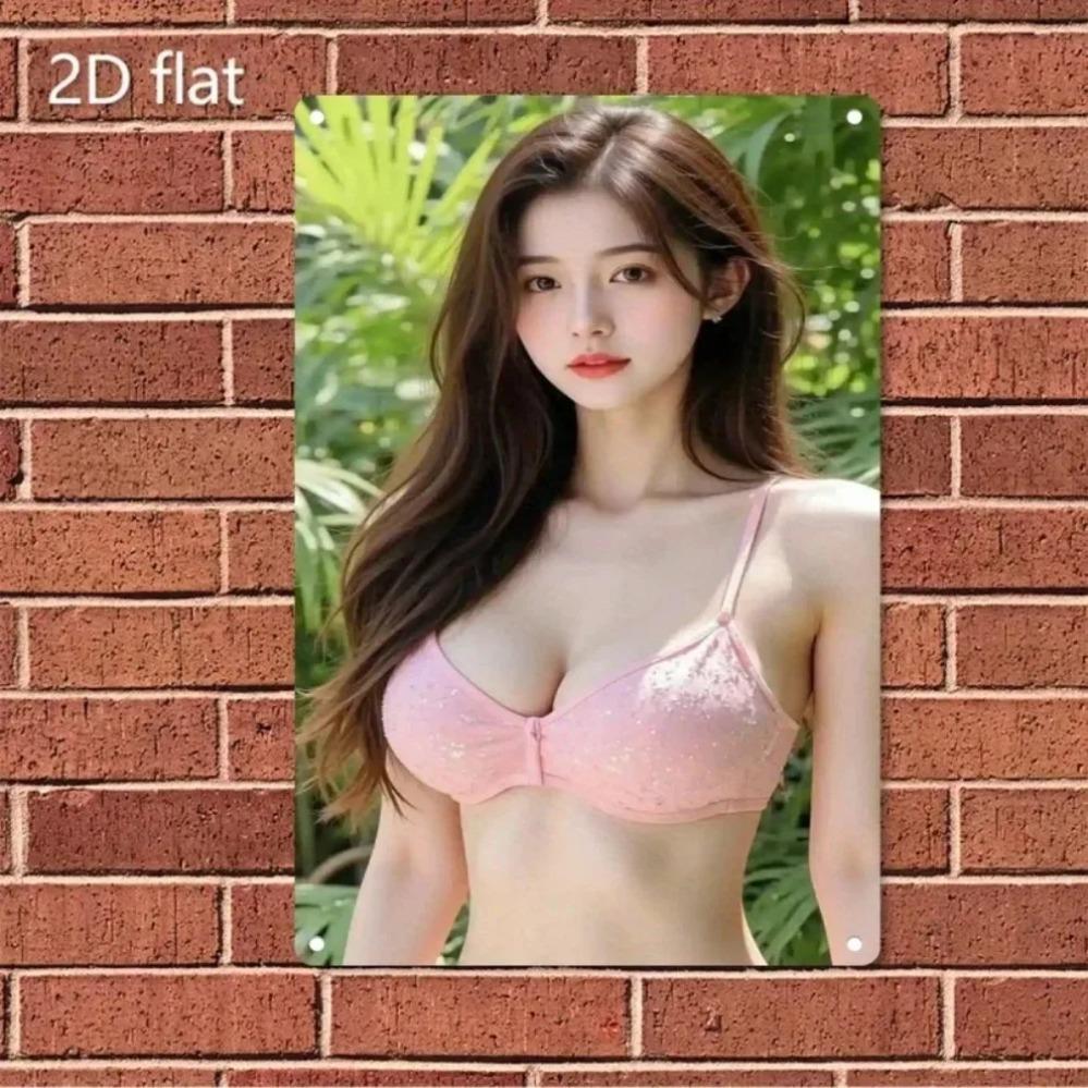 Metal Face Wall Art Minimalist Home Decor Modern Female Sign Gift 20x30cm