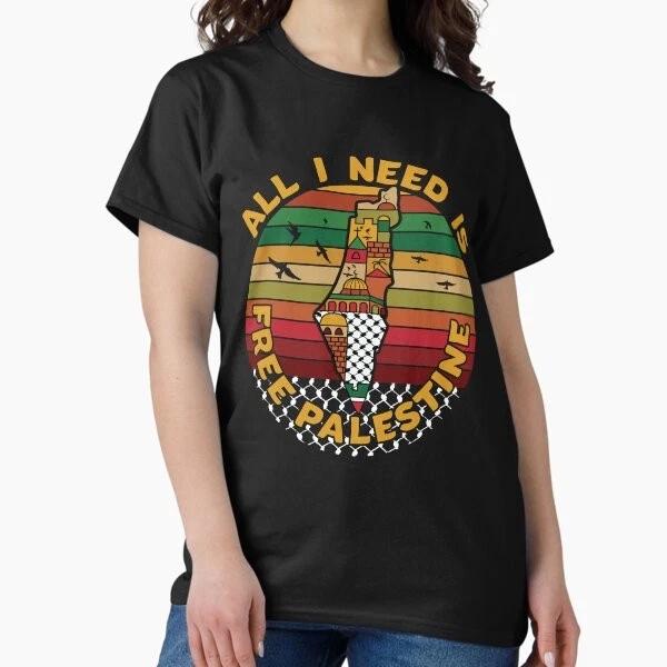 All I Need Is Free Palestine Palestine Map Kufi Made In UsaAus TShirt S2xl S