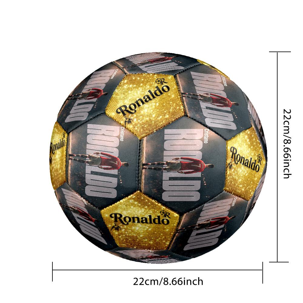 Ronaldo's Legacy Football Size 5 Soccer Ball Machine-Stitched Indoor/Outdoor Training and Matches Unique Gift for Soccer Lovers