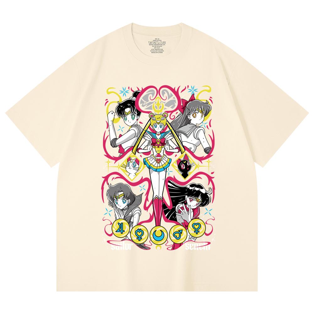 Унисекс футболка из плотного 100% хлопка, 230 г/м², с принтом Sailor Moon V2 XS абрикосовый