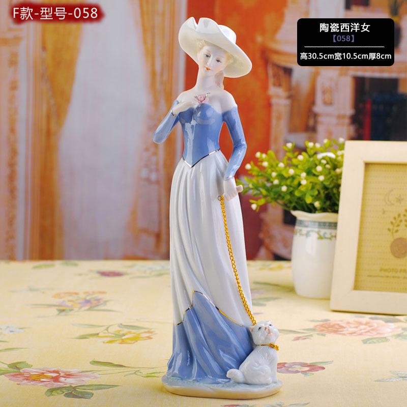 Europe Ceramic Beauty Figurines Furnishing Crafts Home Decoration Western Ornament Porcelain handicraft Wedding Gift