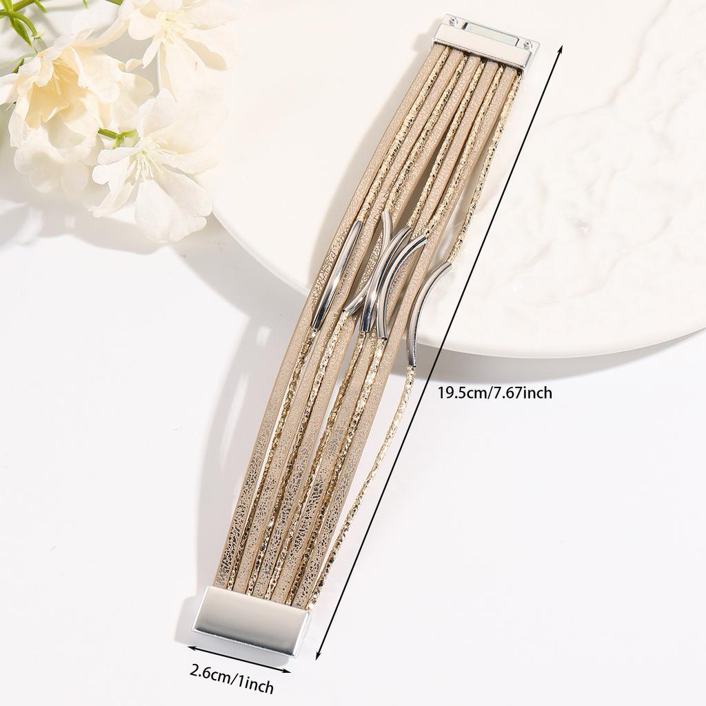 Bohemian Multilayer Leather Bracelet for Women Simple Wrap Bangles Party Jewelry Gifts