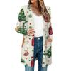 Women's Lightweight Long Sleeve Open Front Cardigans Long Sleeve Lightweight Vintage Printed Coat With Pockets