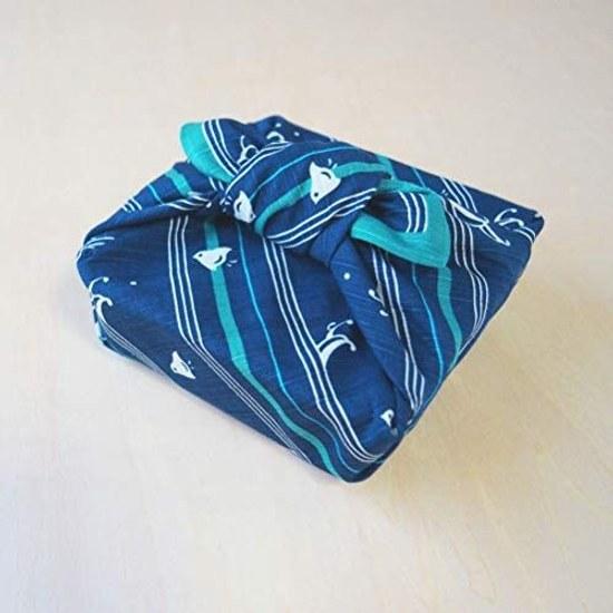 Miyamoto-Towel Made Japan Furoshiki Okami-san no Kofuroshiki 5050cm Striped Houndstooth 30045