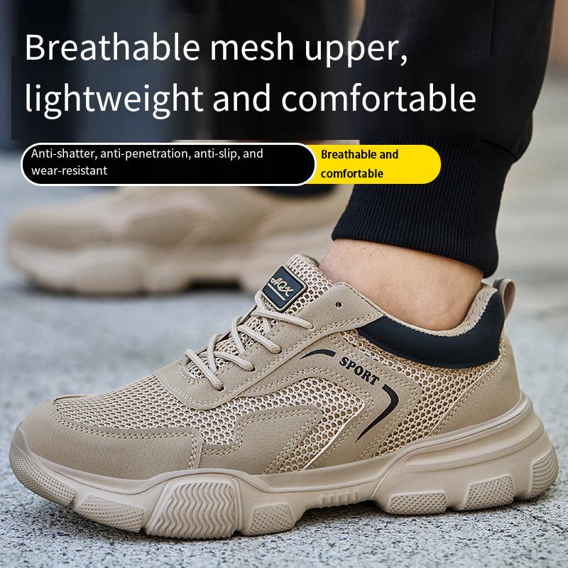 

Breathable Lightweight Safety Shoes Men Insulating Anti-smashing Puncture Wear-resistant Soft Sole Work Protective Shoes 45