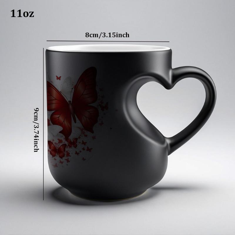 Herzförmige Farbwechselnde Magische Keramiktasse Lustige Farbwechselnde Kaffeetasse Mit Henkel, Die Überraschungsdesign Enthüllt