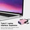 2PCS Aluminium Alloy Shell 2 In 1 OTG Converter USB 3.0 to Micro USB Type C Adapter with Chain for AndroidRose Gold