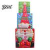 Stackable Xmas Ornaments 3Pcs Christmas Gift Box, Layered Cube Plastic Boxes with Santa Festive Storage Bins Snowman Reindeer, Tabletop Display