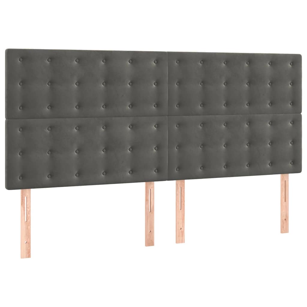 vidaXL Kopfteil Dunkelgrau 160 x 5 x 118/128 cm Samt