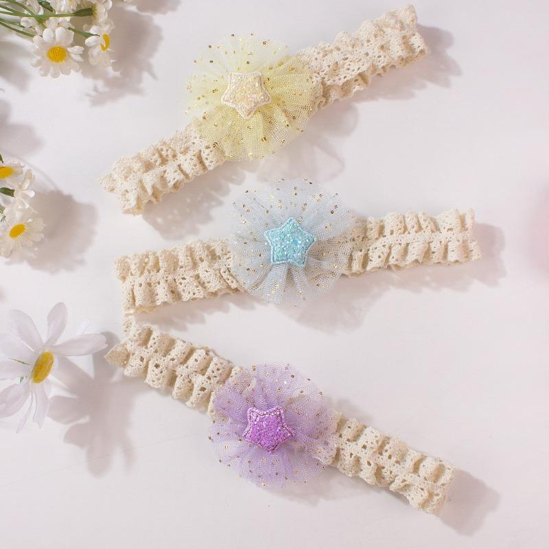 New Baby Headband, Cute Five-pointed Star Flower Children's Headscarf, Thin Baby Hair Accessories In Summer