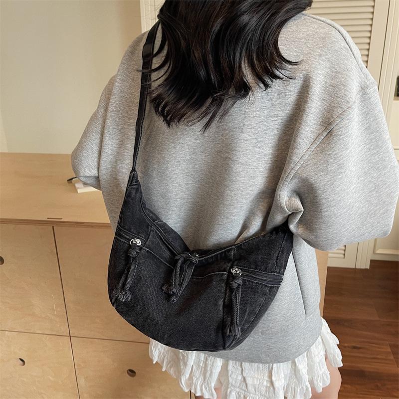 Wysokiej klasy casualowa torba dżinsowa damska nowa modna i popularna listonoszka do dojazdów torba pierożek