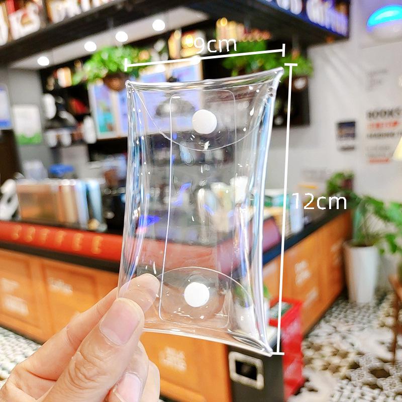 

70 шт. Прозрачный мешочек для монет и ключей с мультяшной куклой и пряжкой - шелк и ПВХ With Black Carabiner