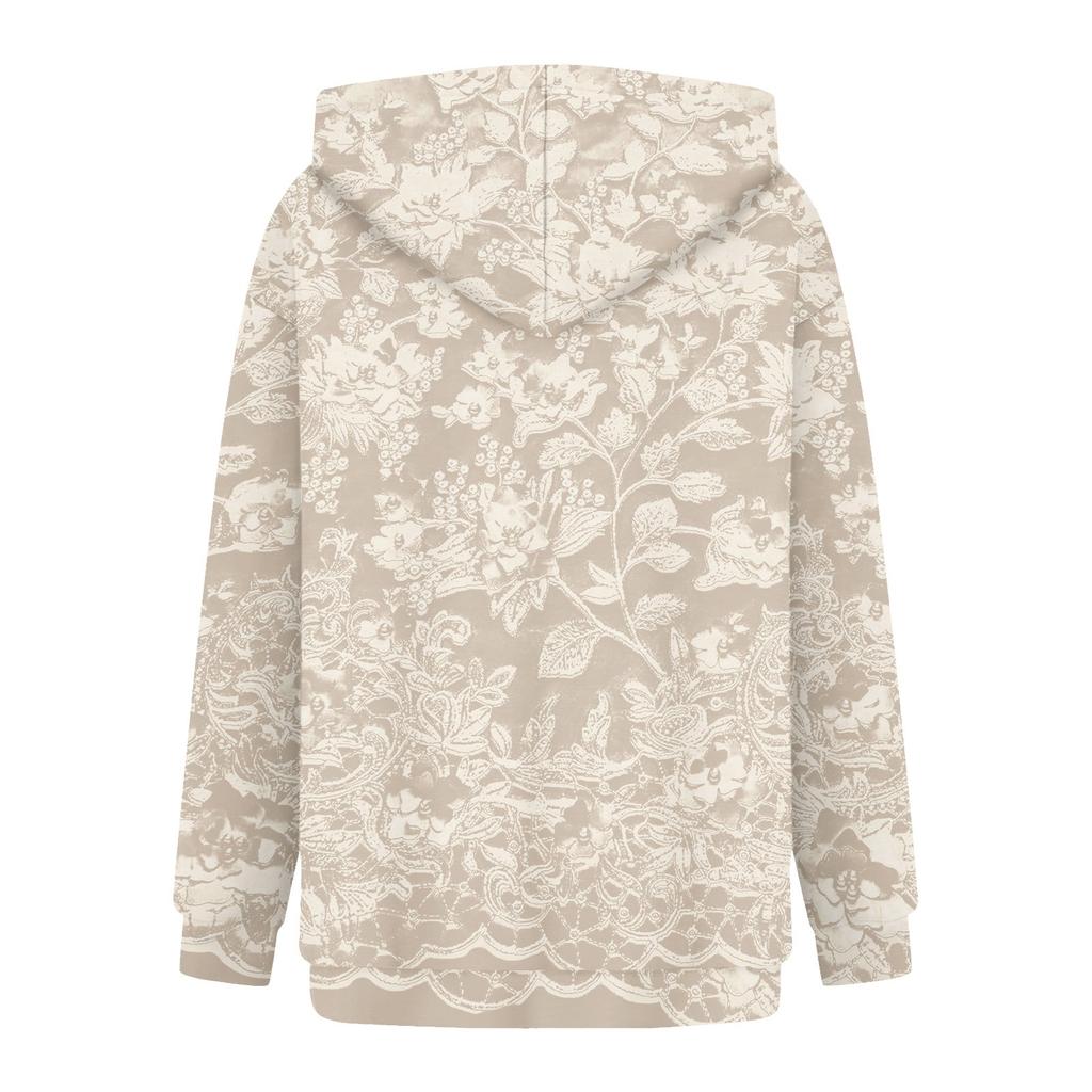 Hauts pour femmes Sweat-shirt imprimé col rond à capuche décontracté